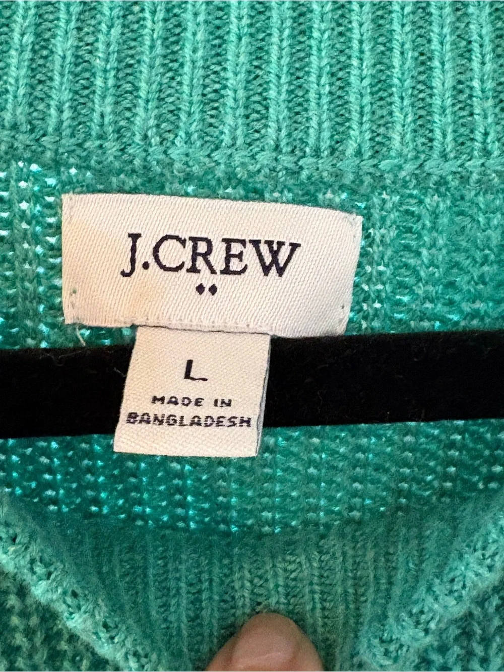 J.Crew Green Button Shoulder Cotton Blend Knit Sweater Size Large